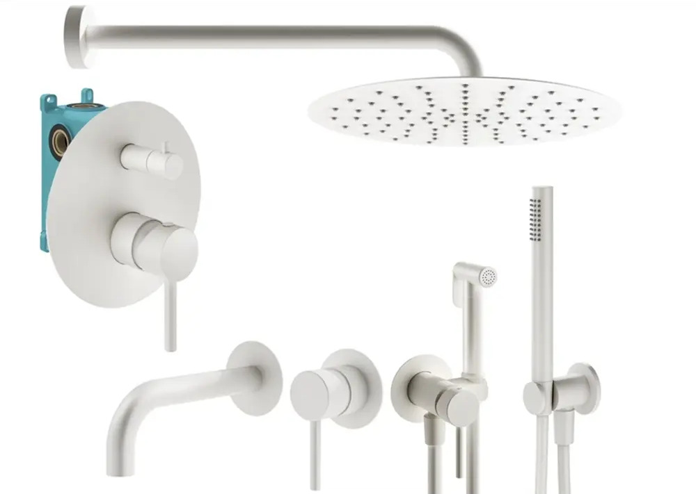 91719992 Комплект смесителей для душа Plumberia Selection KITZXO18BO210, Белый матовый STLM-0999743