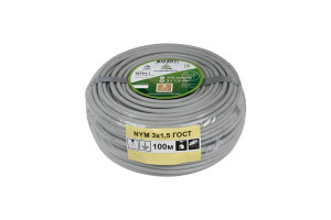 16423484 Кабель NYM 3х1,5 мм ГОСТ 100 м 05132 АЛЬФАКАБЕЛЬ