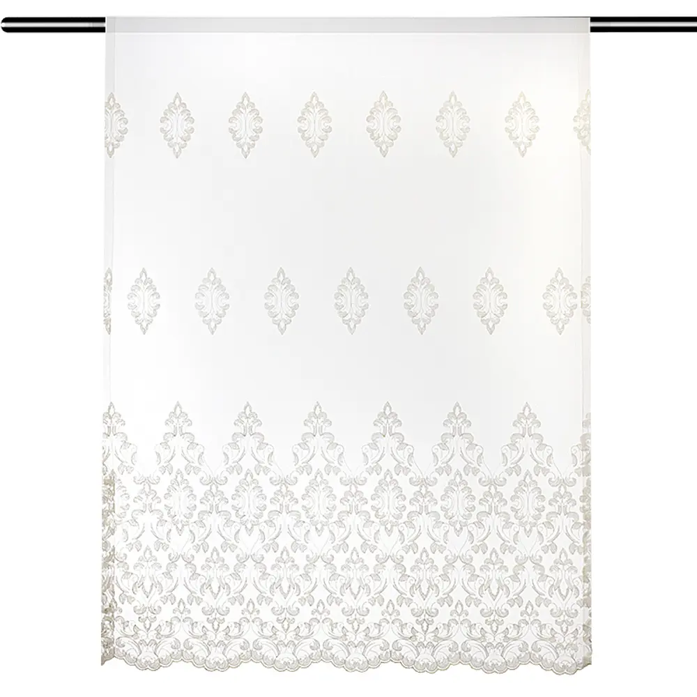 Тюль с вышивкой на сетке «Вензеля» 1 п/м 280 см цвет кремовый ELIT HOME STLM-2107002