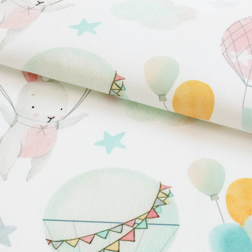 Ткань 1 м/п Зайчик и воздушный шар велюр 300 см цвет разноцветный GARDEN STLM-2024563