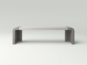 Скамейка из дуба и кожи