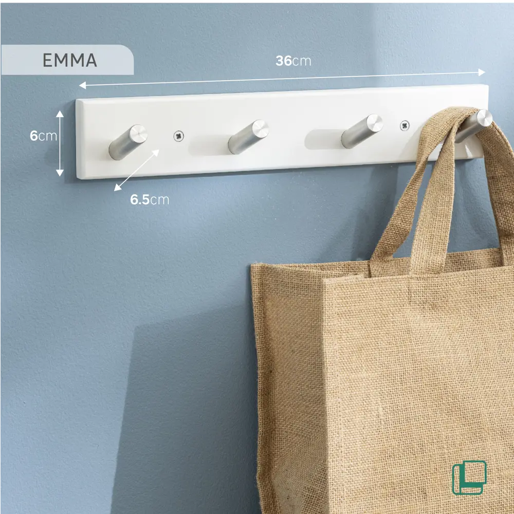 Вешалка настенная 4 крючка Koloro 36x6x6.5 см цвет белый 89388845 STLM-2108297 Santreyd Emma - Вид №5