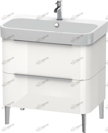 H2637302222 Тумбочка напольная Happy D.2 #H26373 775 x 480 мм Белый глянцевый декор Duravit