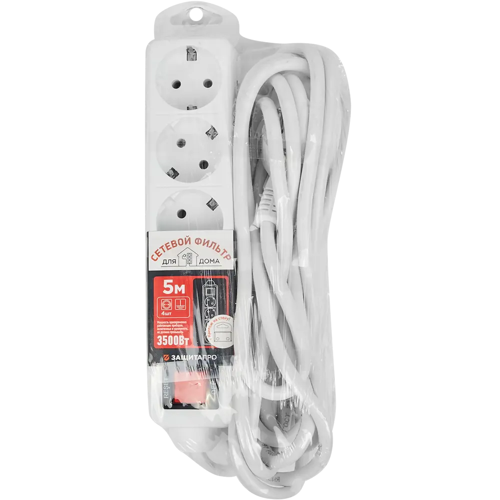 Сетевой фильтр ЗАЩИТА ПРО с 4 розетками и защитой от перегрузок 82741285 STLM-0035249 - Вид №4