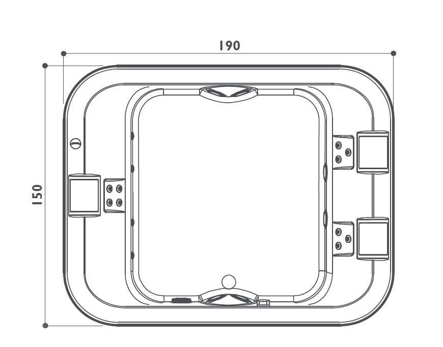 Ванна в центре комнаты с гидромассажем с хромотерапией Jacuzzi® Aquasoul ARCH-00061359 - Вид №5