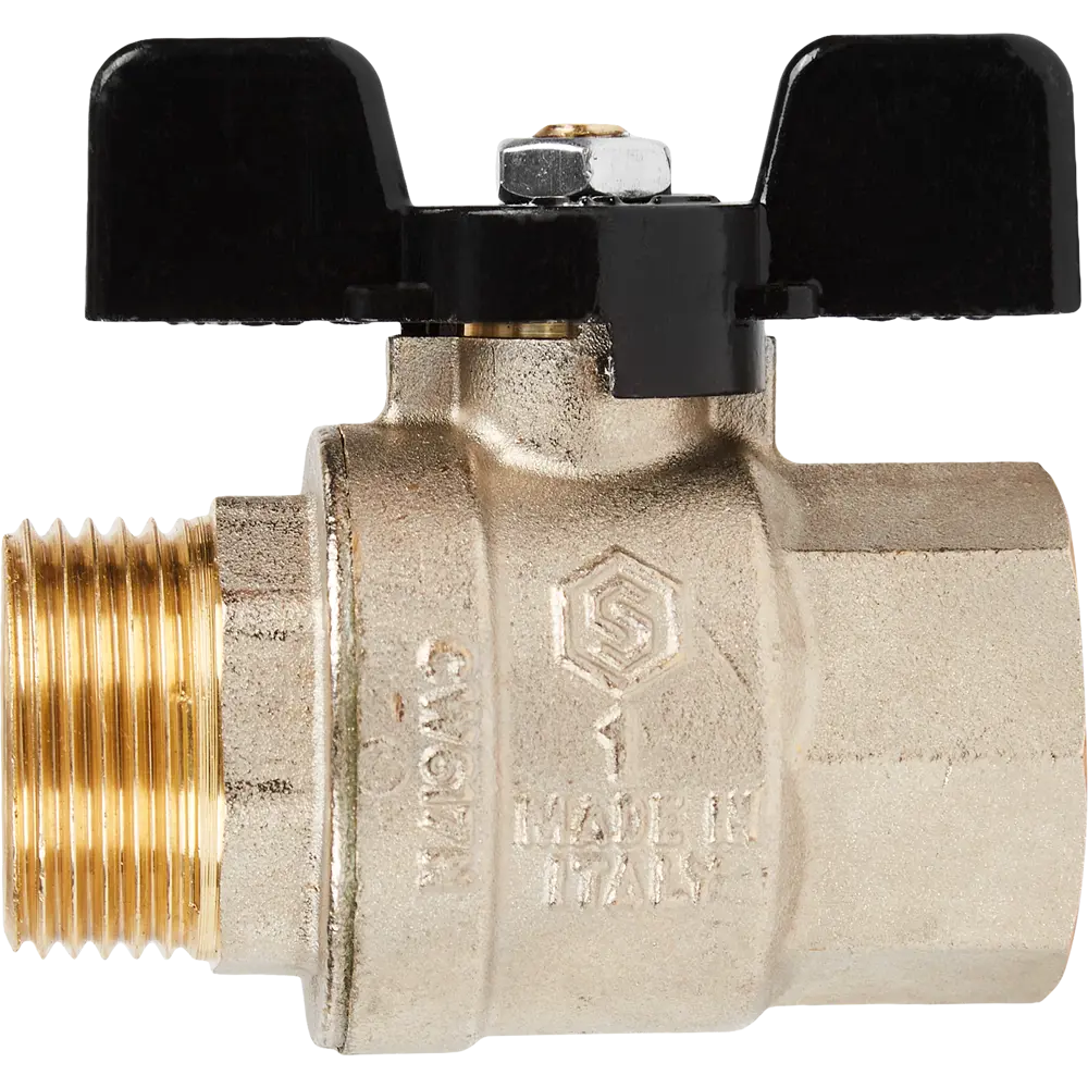 82275530 Кран шаровой Stout 1 наружная-внутренняя резьба бабочка STLM-0023790  - Вид №1