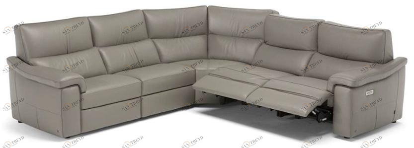 Natuzzi Угловой диван в коже с электроприводом sun-id-1420281