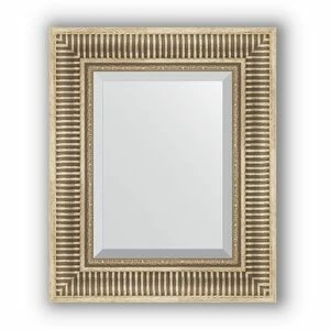 BY 1370 Зеркало с фацетом в багетной раме - серебряный акведук 93 mm EVOFORM Exclusive