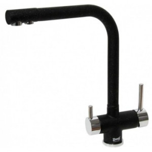 Zorg ZR-348-YF Хром Чёрный металл Смеситель для кухни Zorg 343х265 мм