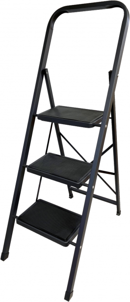 Стремянка сталь, широкая ступень, 300х200 мм.  с противоскользящими накладками  3 ст.