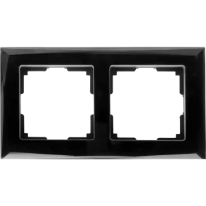 Рамка для розеток и выключателей Werkel Diamant 2 поста, цвет чёрный