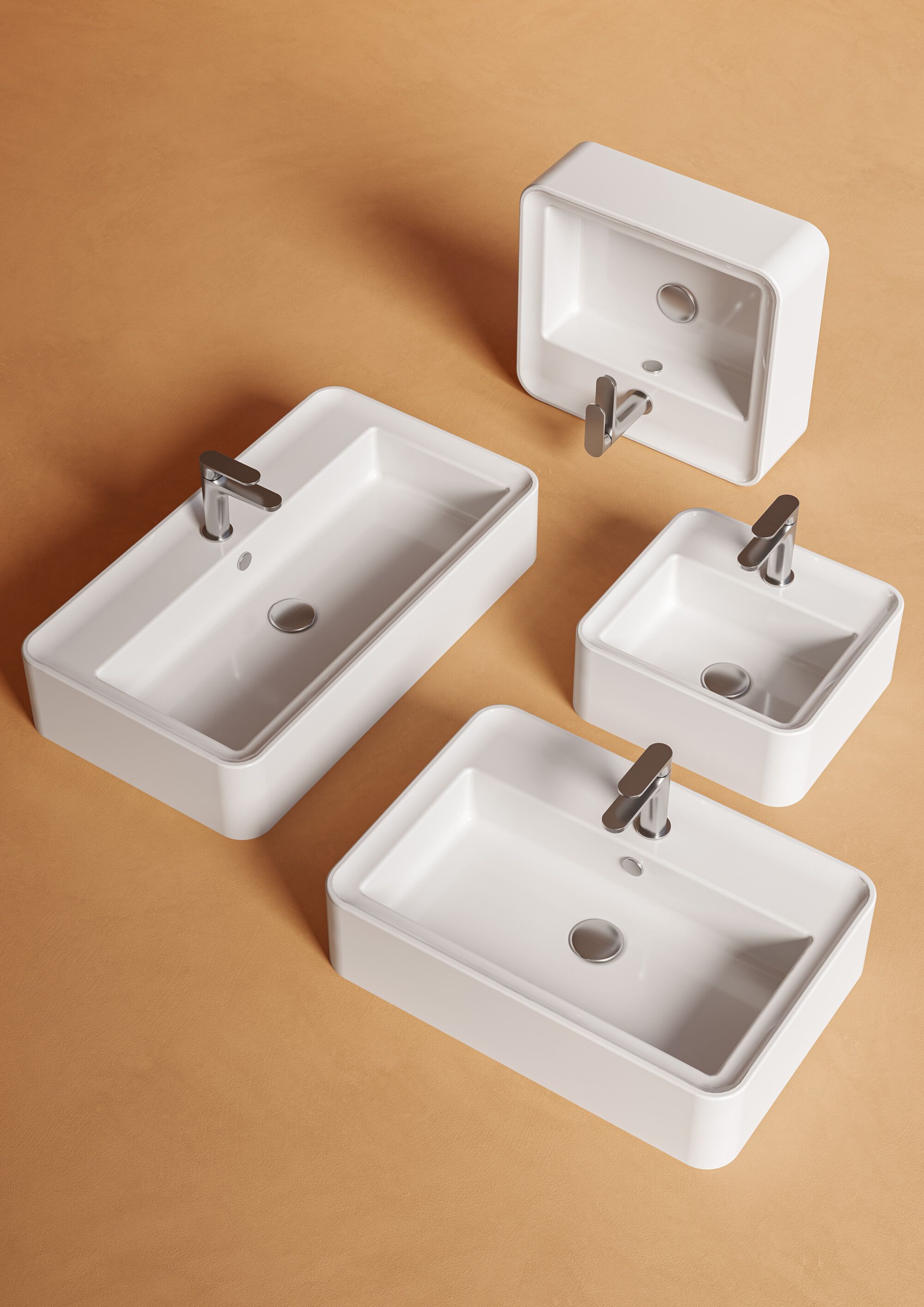 Керамическая столешница прямоугольная раковина ArtCeram Rodolfo ARCH-00026047 - Вид №1