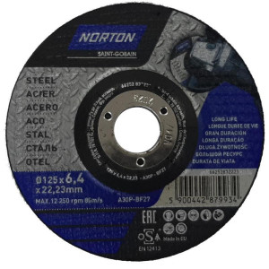90066266 Зачистной круг металл 125х6.4х22,2 см. T27 STLM-0100225 NORTON