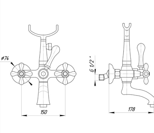 Смеситель MIGLIORE Beatrice ML.BTC-102.BI для ванны/душа - белый  - Вид №1