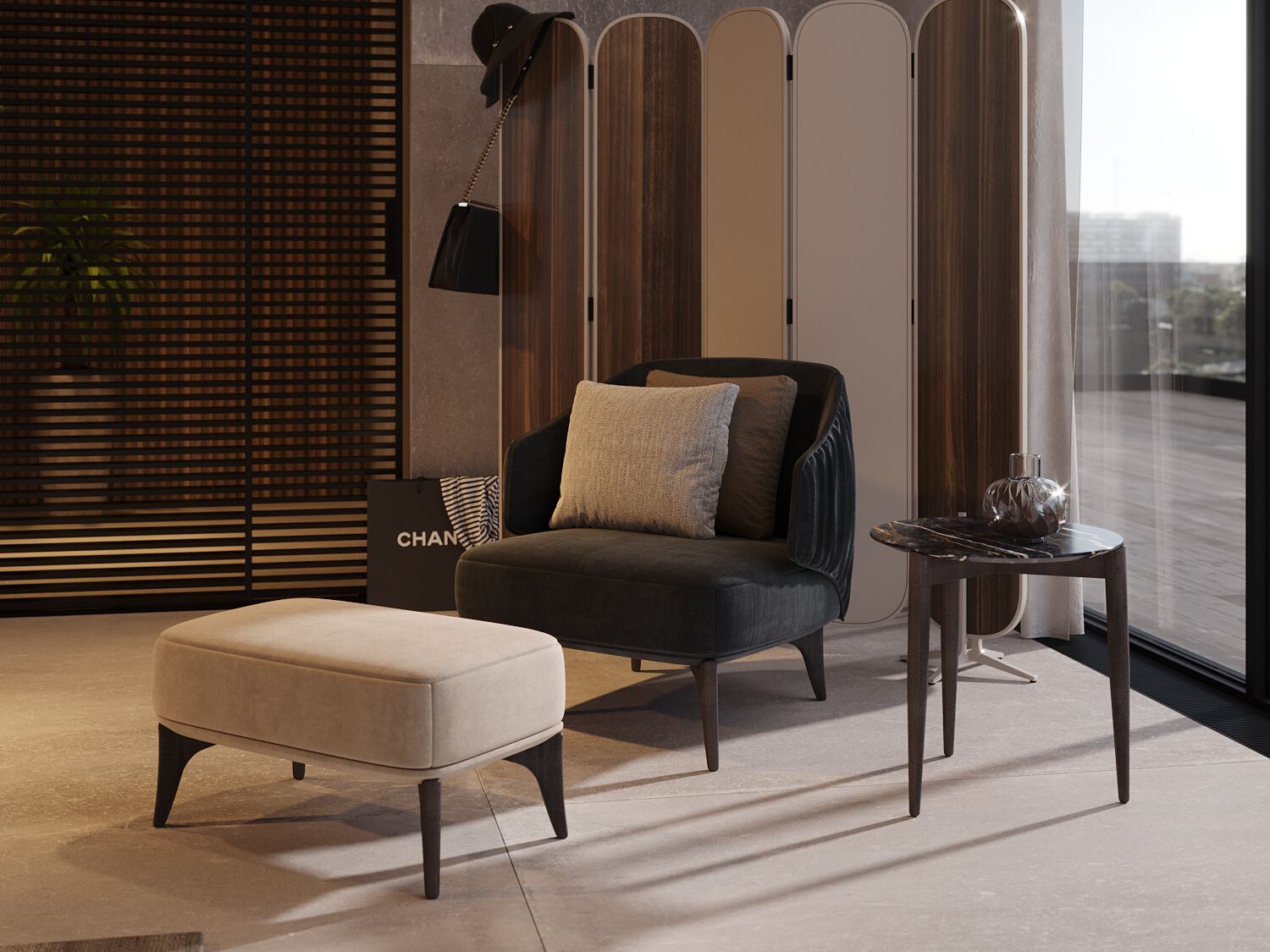 Тканевое кресло с подлокотниками PRADDY Natur ARCH-00049938 - Вид №6