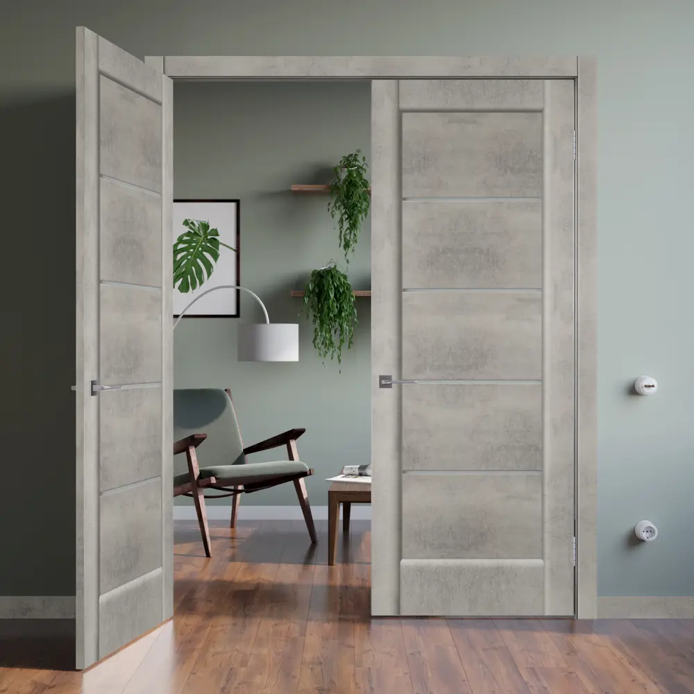 Комплект двери Сохо со стеклом 90x200 см ПВХ цвет лофт светлый без доборов VELLDORIS STLM-2202857 - Вид №2