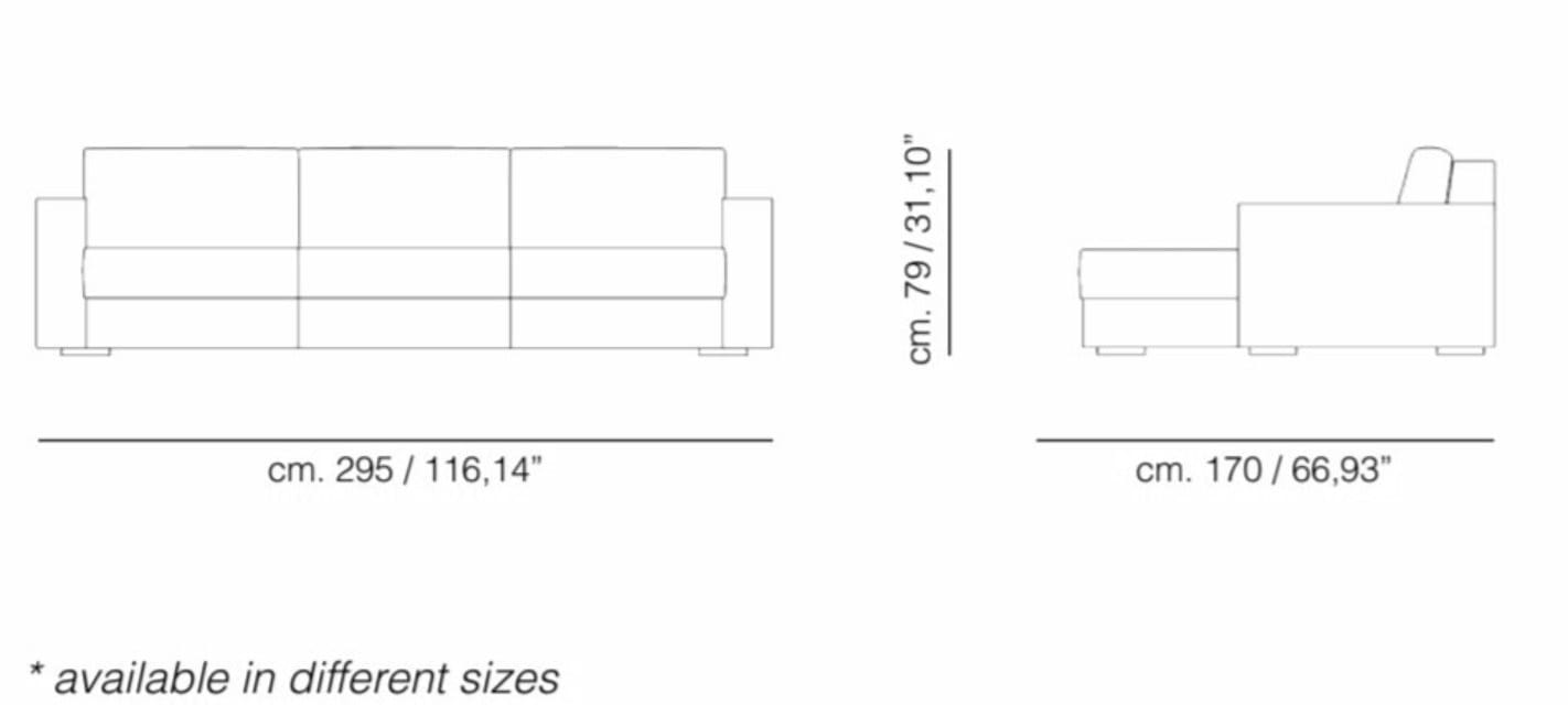 Диван из нубука с полуостровом Mantellassi 1926 YOU GLAM ARCH-00142910 - Вид №4