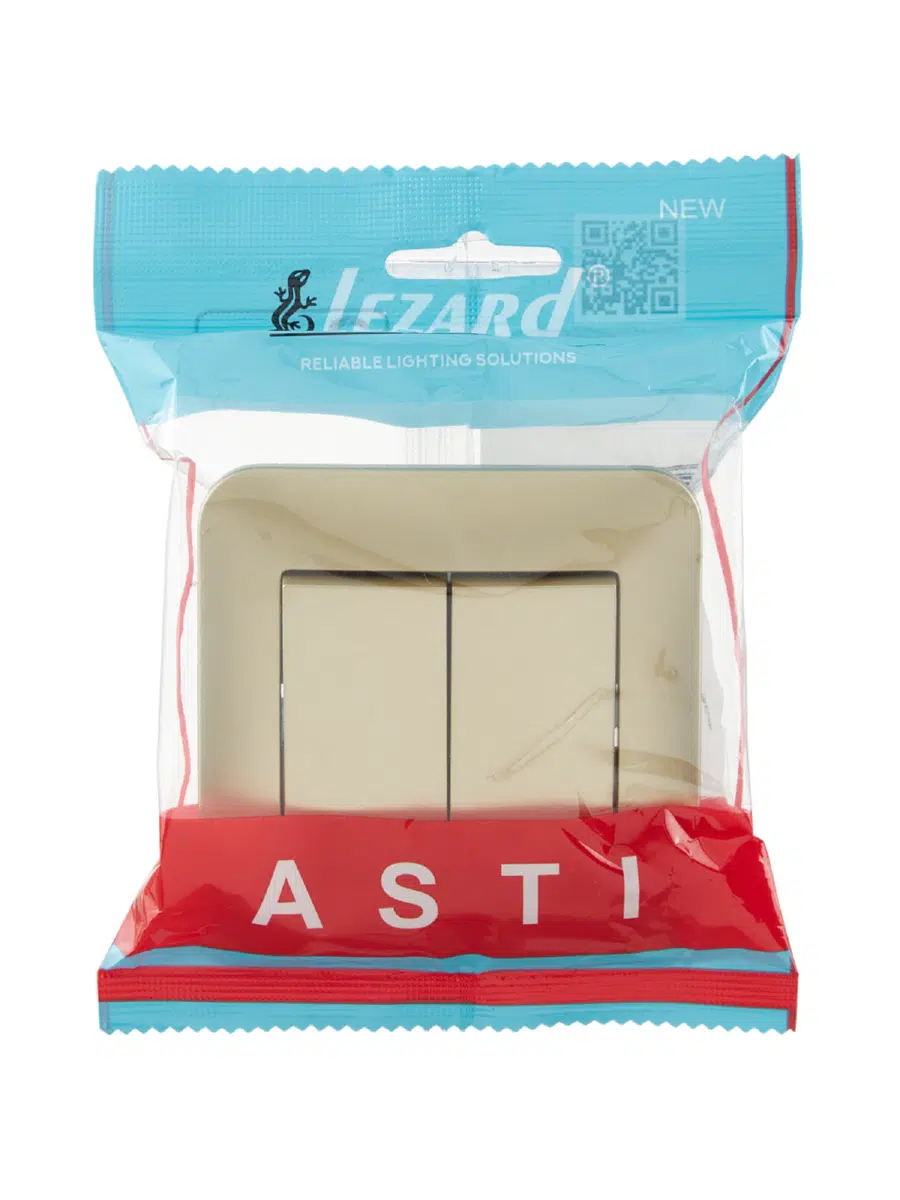 ASTI Выключатель двойной золото LEZARD 7081-3636-101 - Вид №3