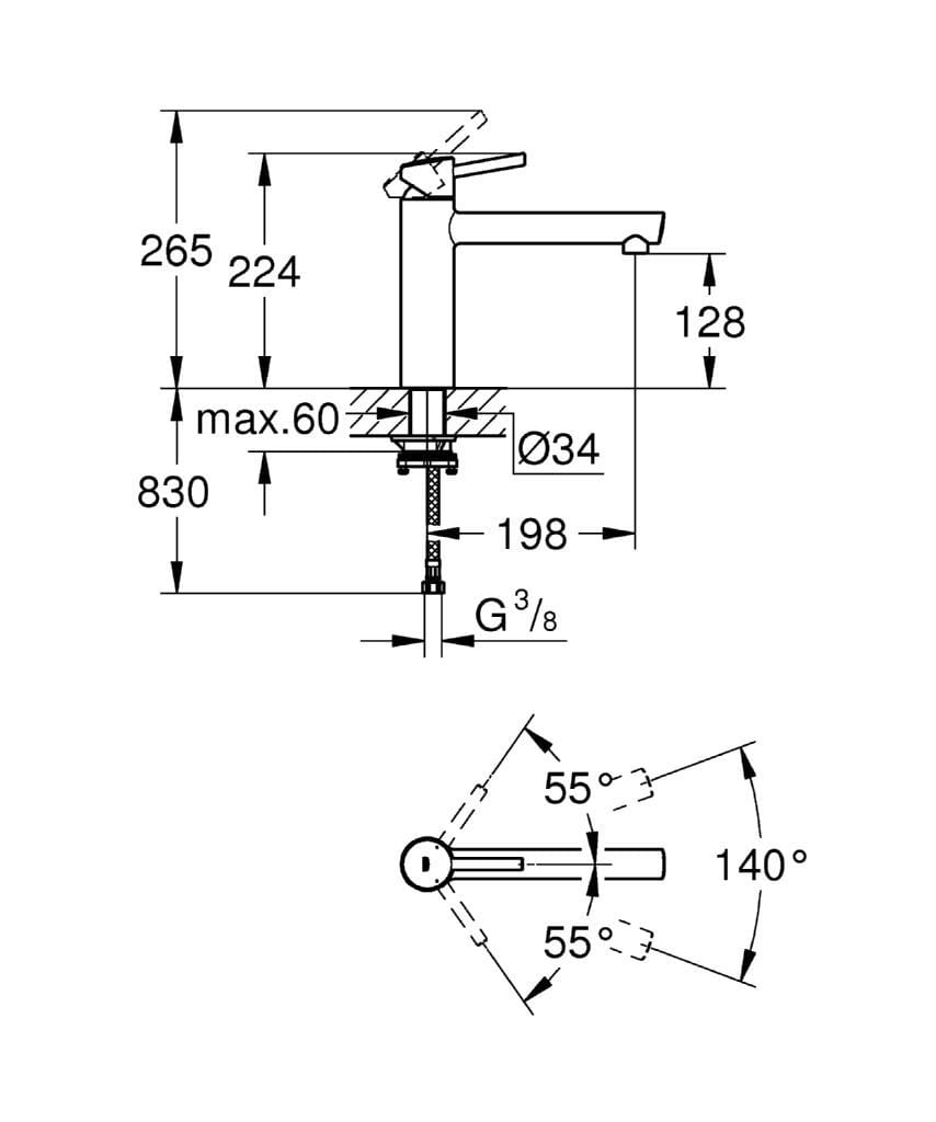 Смеситель для кухни с одним отверстием и поворотным изливом Grohe концепция ARCH-00100529 - Вид №2