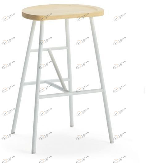 Billiani Высокий табурет из ясеня с подставкой для ног Puccio 714