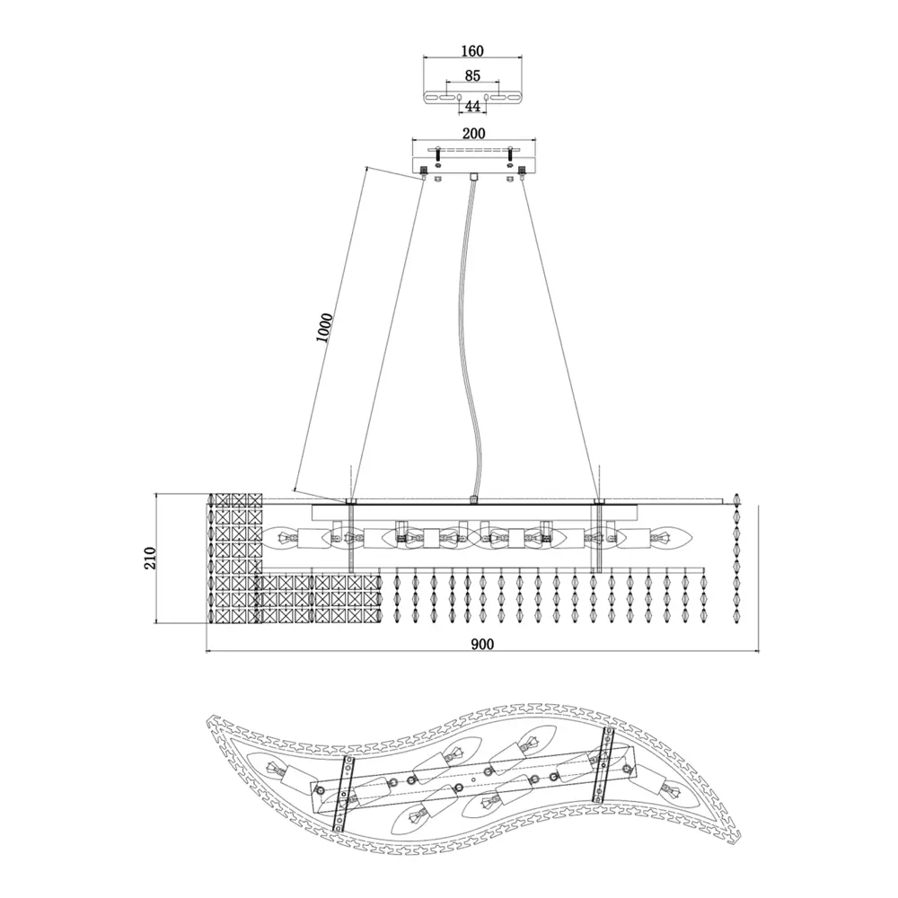 Люстра подвесная Diona 8 ламп 18 м² цвет хром/прозрачный ESTARES STLM-2189981 - Вид №7