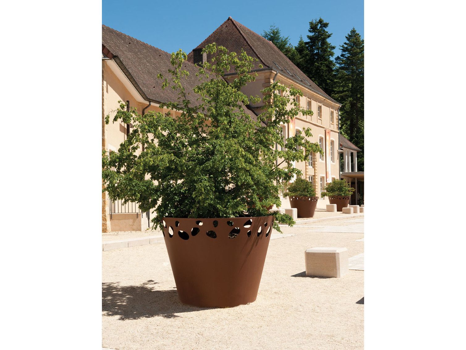 Круглый стальной плантатор Corten™ CYRIA Green Palacio ARCH-00081745 - Вид №1