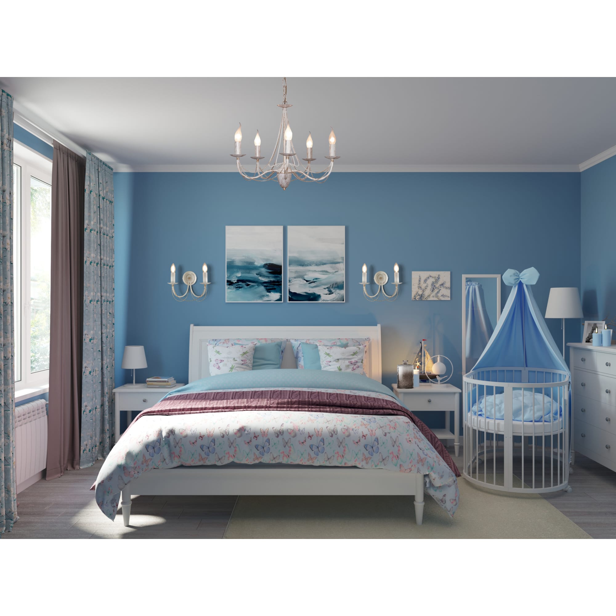 82018419 Свеча-столбик «Рустик», 7х13 см, цвет голубой Santreyd  - Вид №4