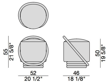 Porada Пуф из круглой ткани с обивкой Twenty sun-id-1509561 - Вид №4