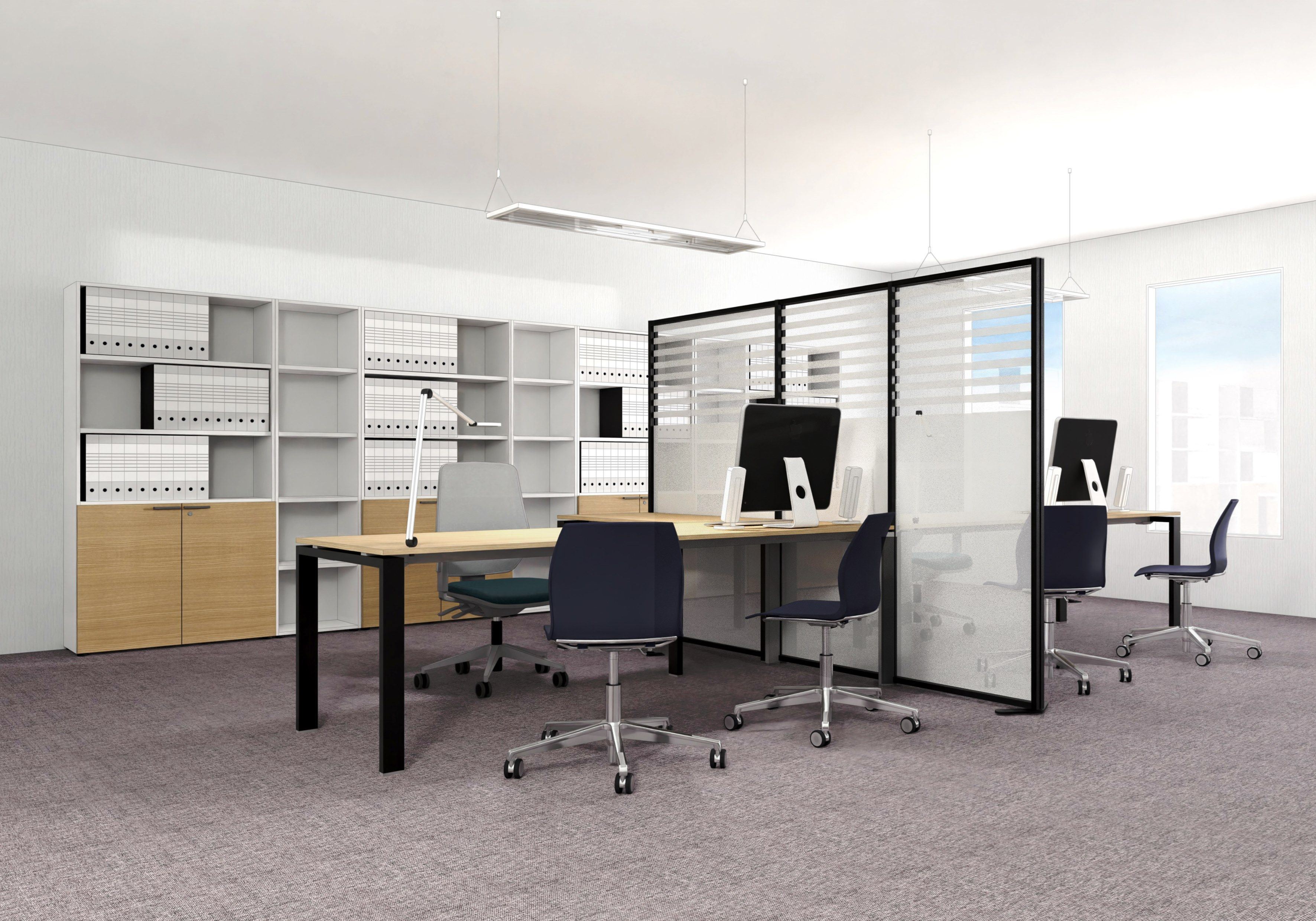 Отдельно стоящая офисная перегородка из метакрилата и алюминия STUDIO T InUno ARCH-00084033 - Вид №4