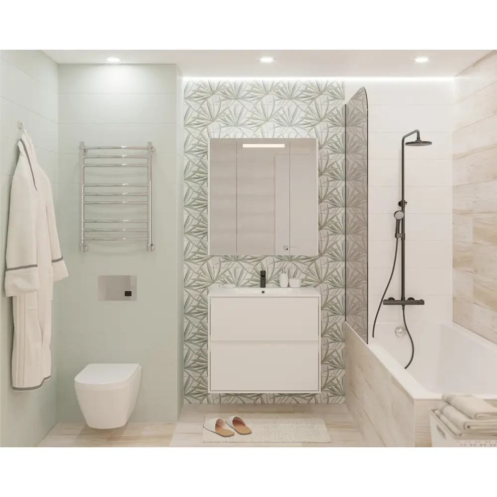 Плитка настенная LB Ceramics Моана 19.8x39.8 см 1.58 м² цвет шалфей STLM-2201132 - Вид №4