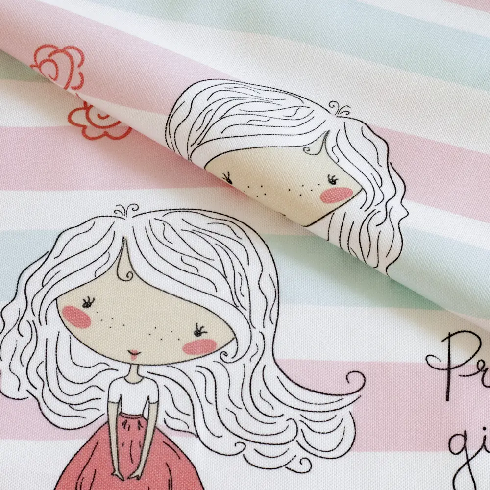 Ткань 1 м/п Девочка велюр 300 см цвет бирюзово-розовый GARDEN STLM-2129172