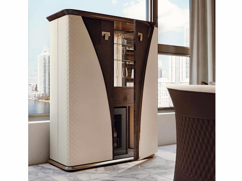 Кожаный и деревянный барный шкаф Turri ARCH-00077070