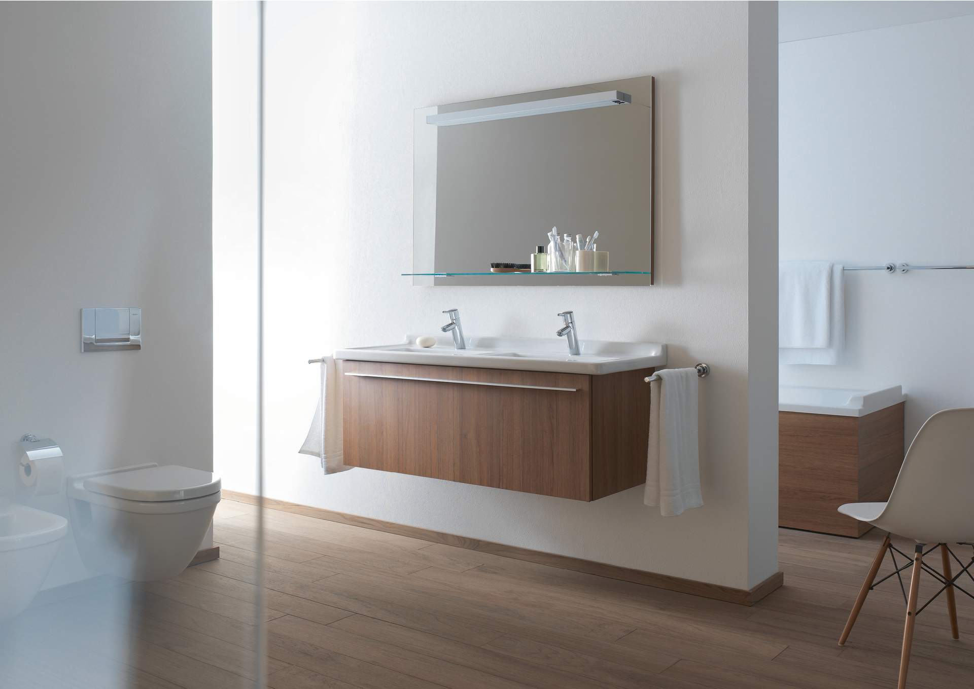 XL605905353 X-Large Тумбочка подвесная Каштан темный, декор Duravit - Вид №3
