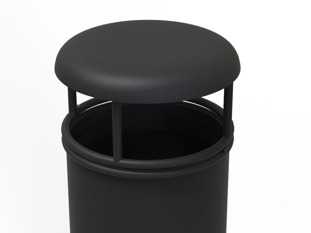 Оцинкованная стальная корзина для мусора с крышкой EUROCOMITALIA современная мебель ARCH-00108461 - Вид №2