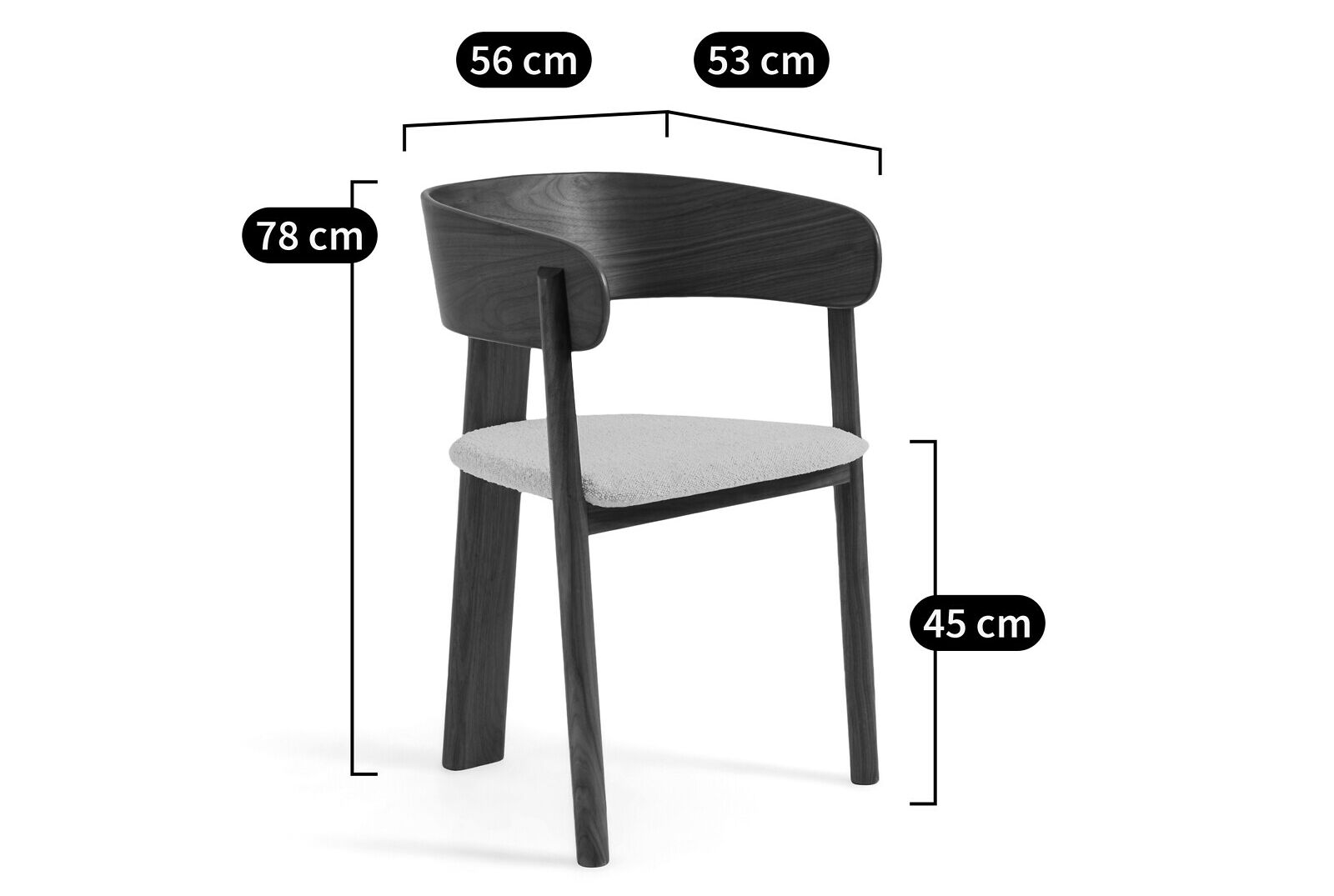 Кресло из орехового дерева с тканевым сиденьем AMPM Marais ARCH-00113332 - Вид №4