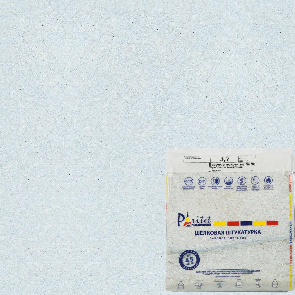 Жидкие обои Paritet Текстурное покрытие 36 0.9 кг цвет серебро STLM-2151704