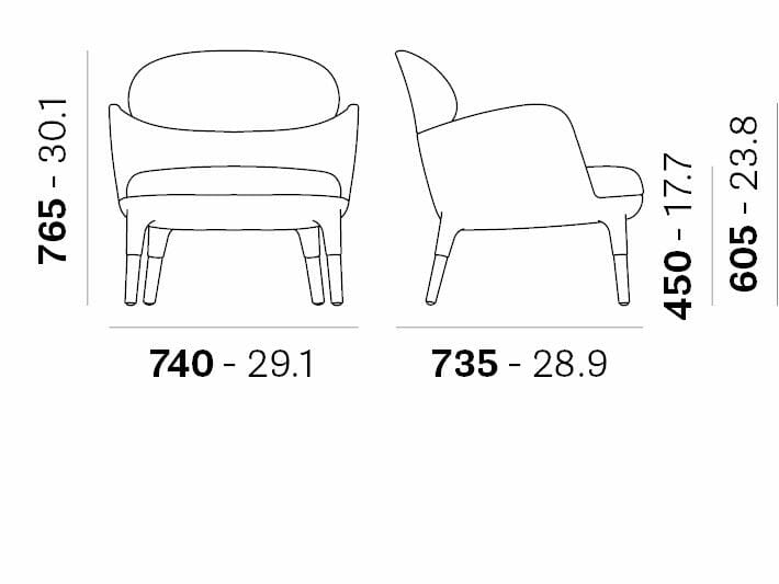 Тканевое кресло с подлокотниками Pedrali ARCH-00122217 - Вид №6