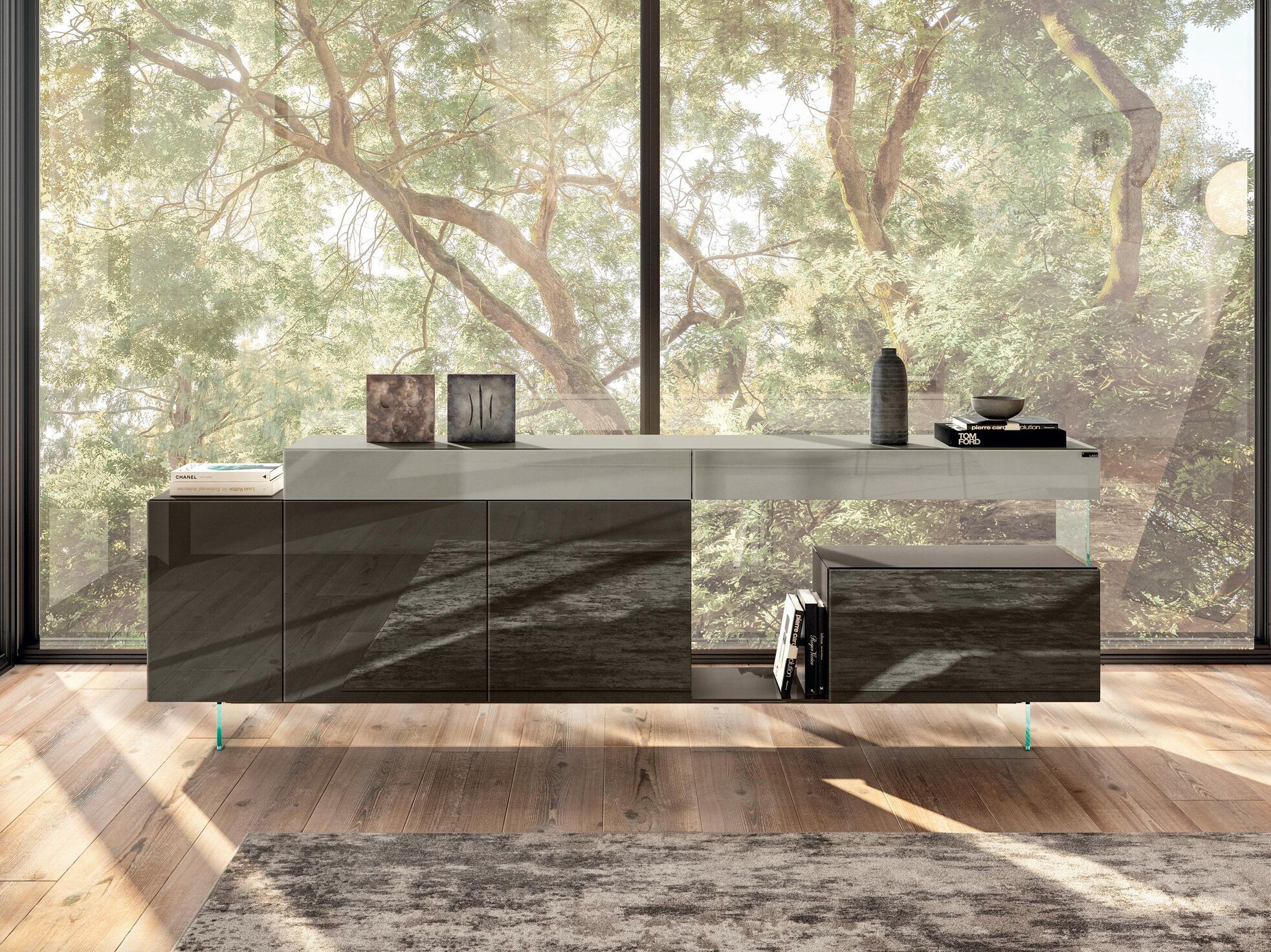 Стеклянный шкаф с распашными дверями Lago 36e8 ARCH-00048012 - Вид №1