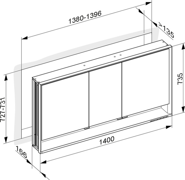 14316171305 Зеркальный шкаф KEUCO Royal Lumos - Вид №3