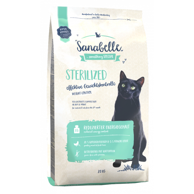 ПР0030118 Корм для кошек Sterilized для кастрированных и стерилизованных кошек, птица сух. 2кг SANABELLE 
