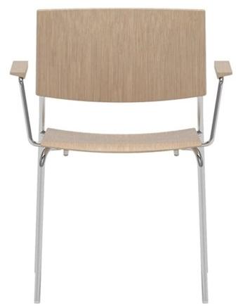 Andreu World Стул штабелируемый из дуба с подлокотниками и открытой спинкой Sit So1208 - Вид №5