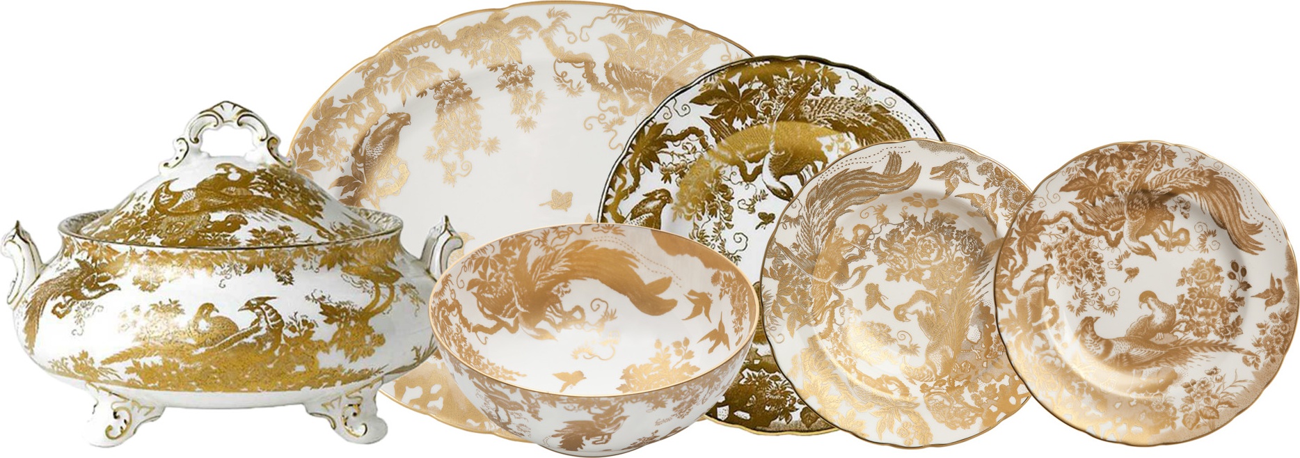 10594800 Royal Crown Derby Сервиз обеденный Royal Crown Derby "Золотые птицы"  6/23 Фарфор костяной 