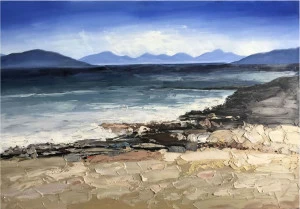 Картина на холсте 90х120 см "Береговая линия" EVENHOME КАРТИНЫ МАСЛОМ 129965 Голубой;коричневый;разноцветный