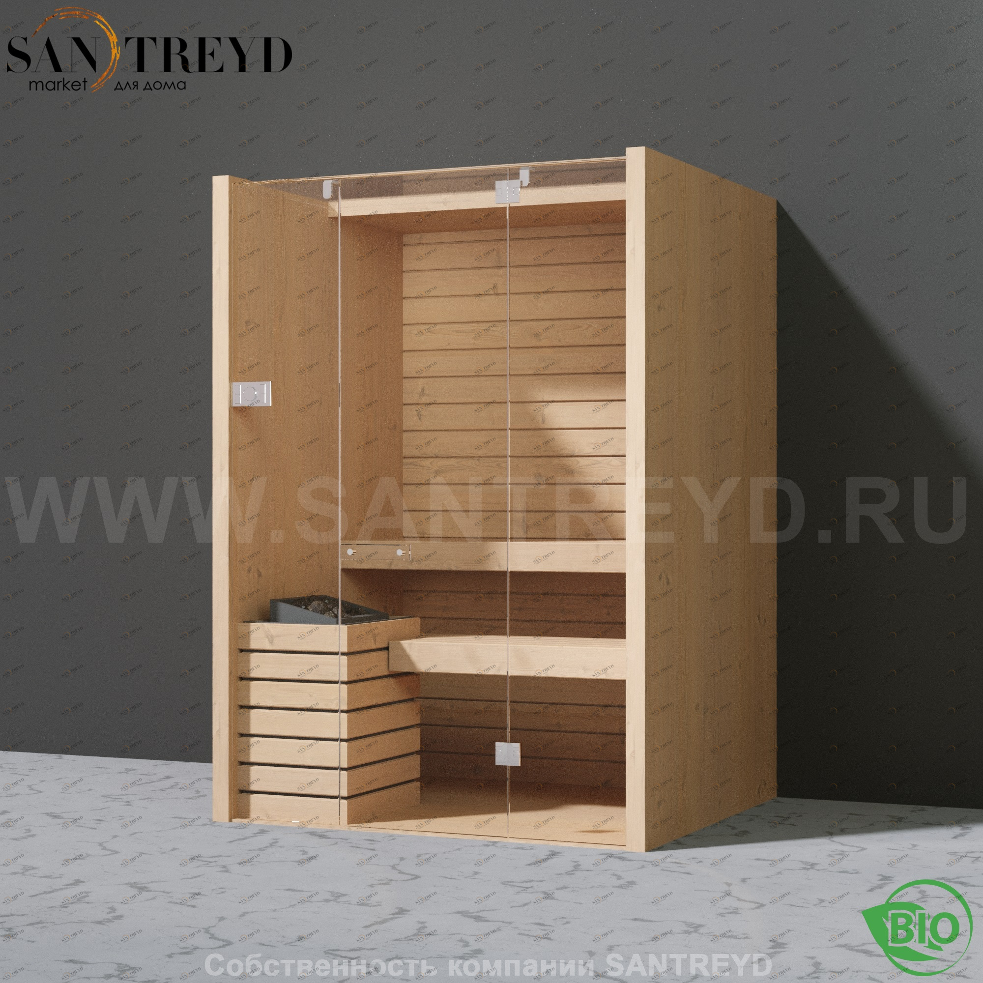 Effegibi SKY 30 BI55200016 Био-сауна. Мощность: 3 кВт макс. Размеры: длина 130 см, ширина 130 см. Отделка: канадский хемлок.