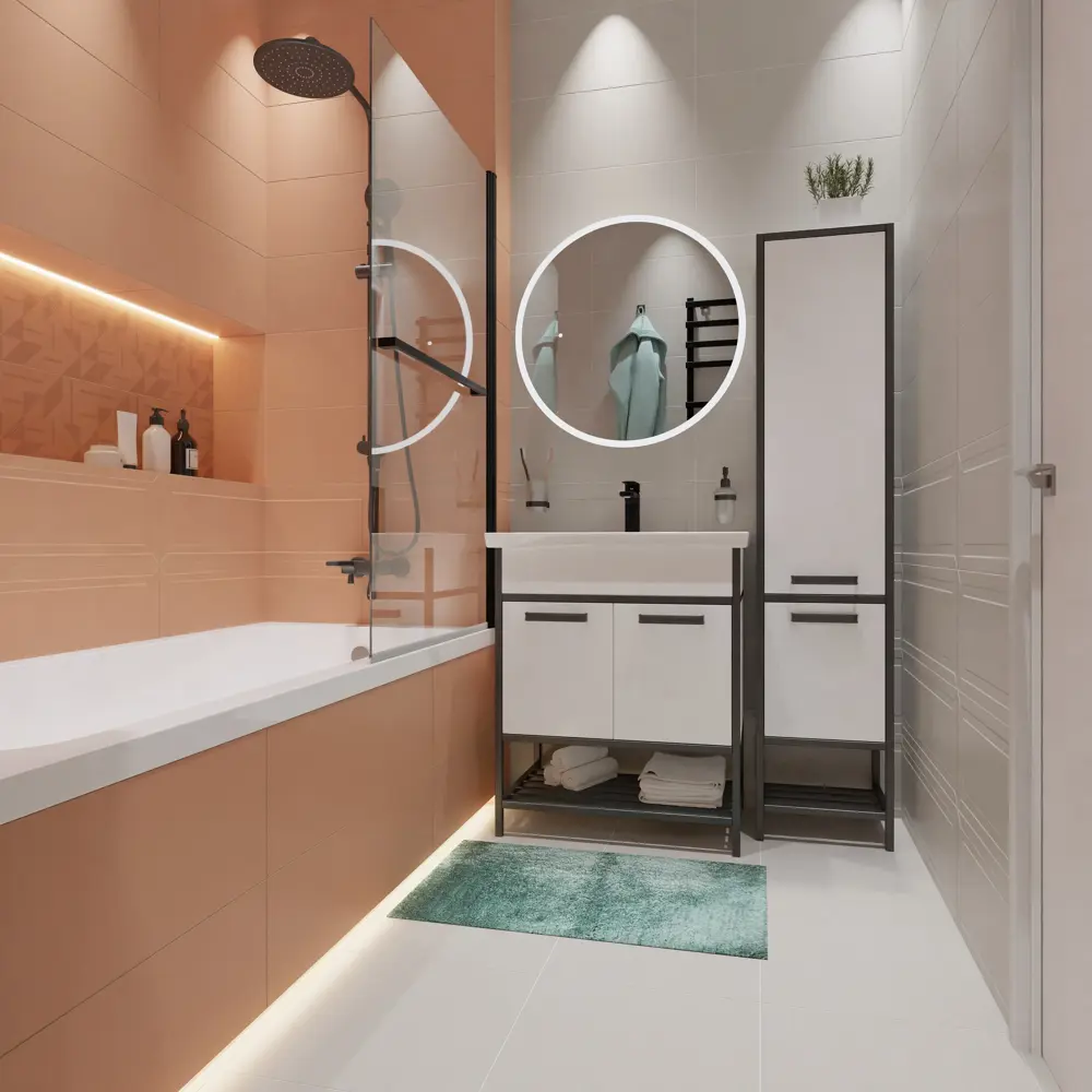 Плитка настенная Керамин Сонет 1 25x75 см 1.69 м² матовая цвет розовый STLM-2046666 - Вид №6