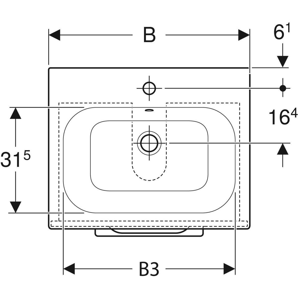 Подвесной умывальник с ящиками Geberit площадь Сельнова ARCH-00024875 - Вид №1