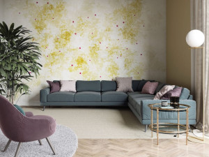 Панорамные обои с уникальной полосой из ткани