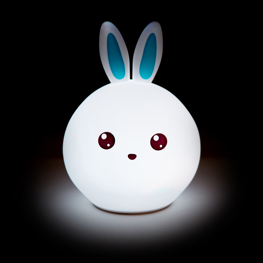 Ночник детский "Веселый зайчик с голубыми ушами" LITTLE LOVELY COMPANY  281703 Белый Santreyd  - Вид №1