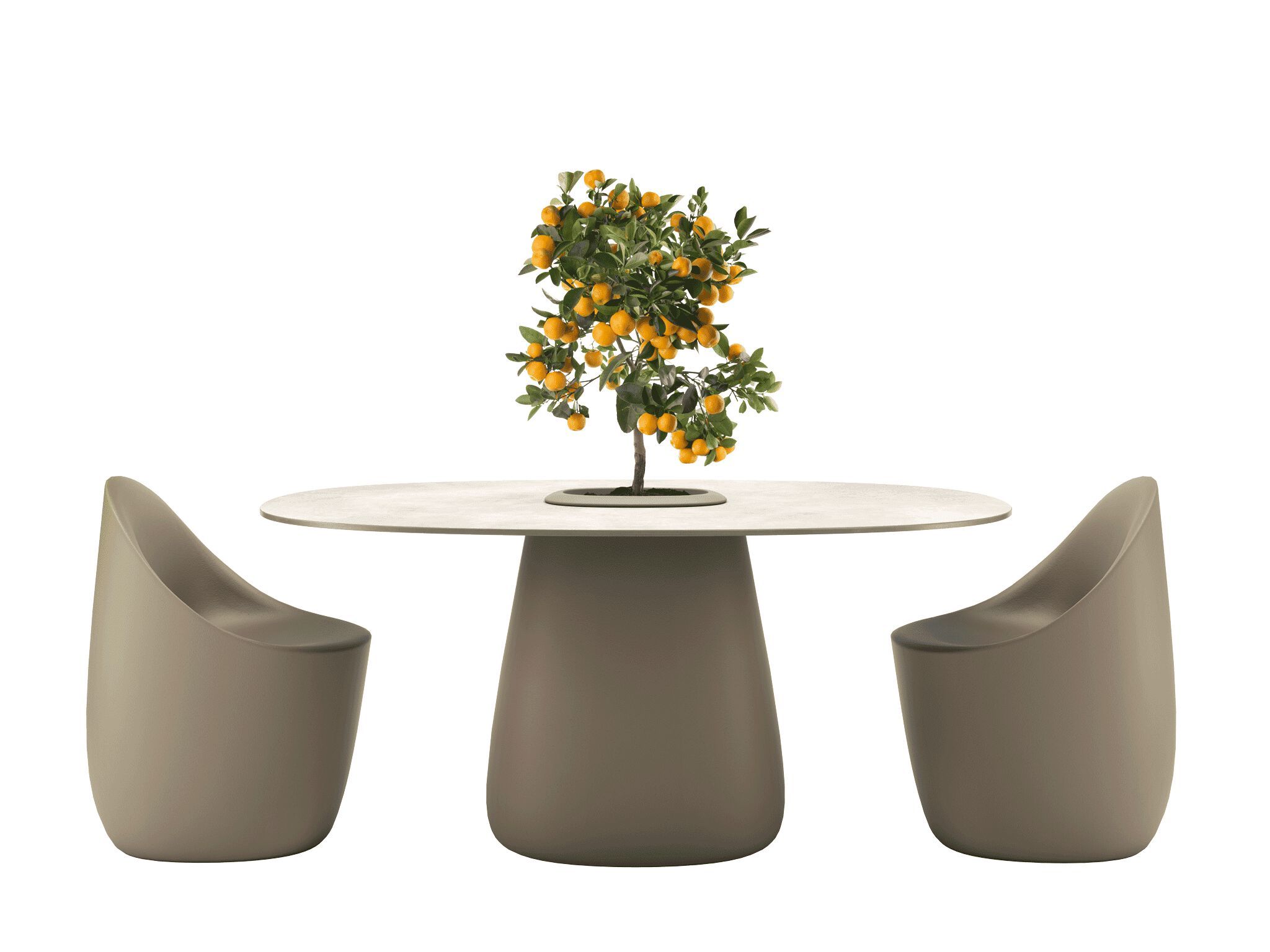 Овальный стол из ламинированной керамики Qeeboo Булыжник ARCH-00078545