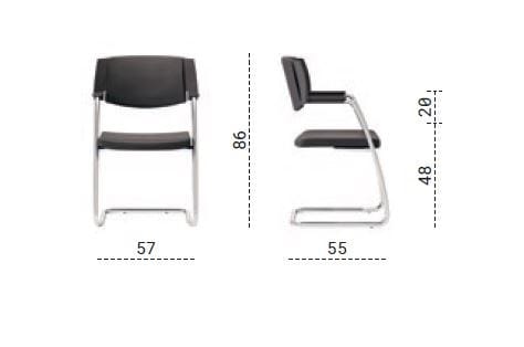 Тканевый консольный стул для конференций с подлокотниками Las Mobili Hellò ARCH-00028278 - Вид №2